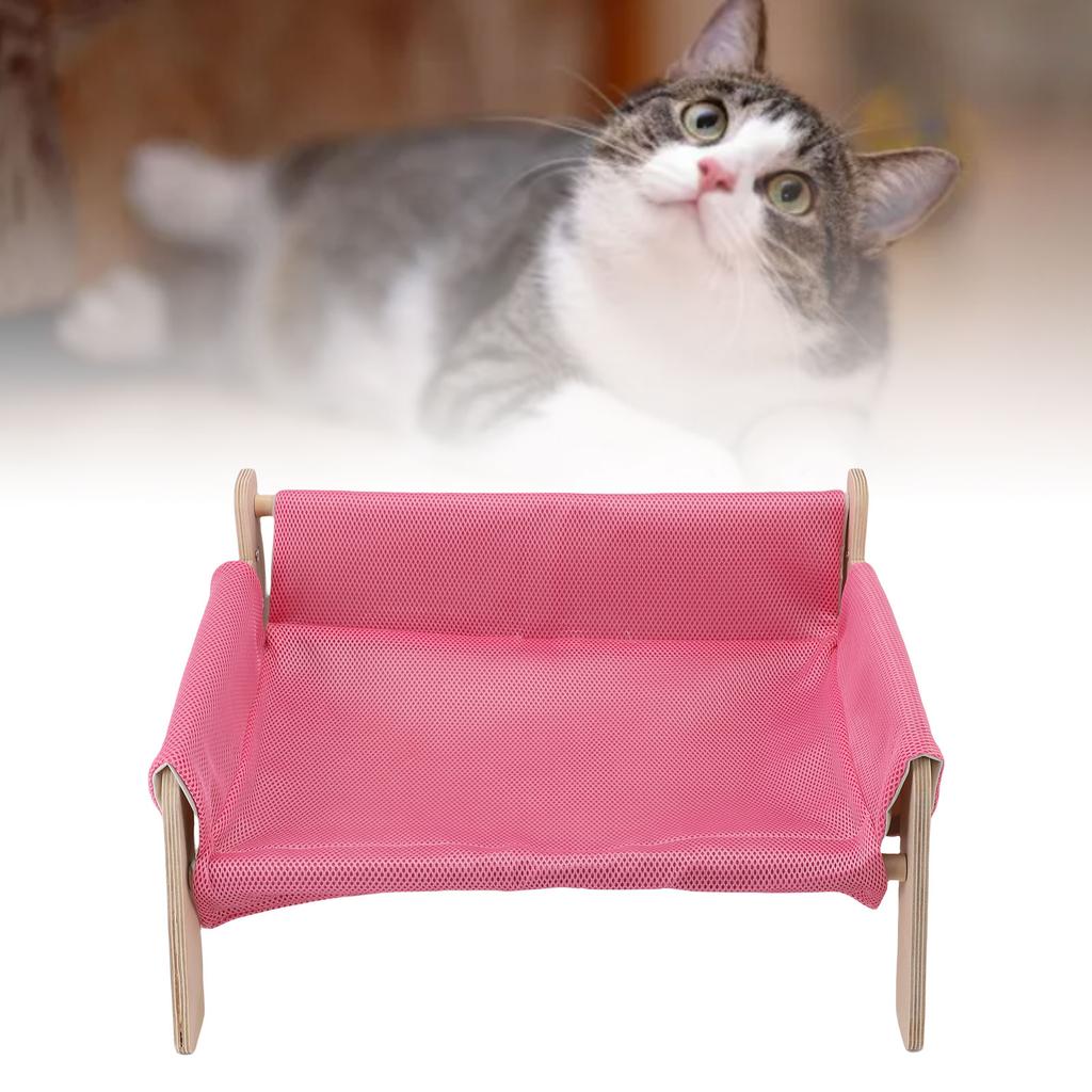Elevated Cat Couch Wood Structure Stable Support Relaxing Strong Load Capacity Cat Sofa Bed for Home