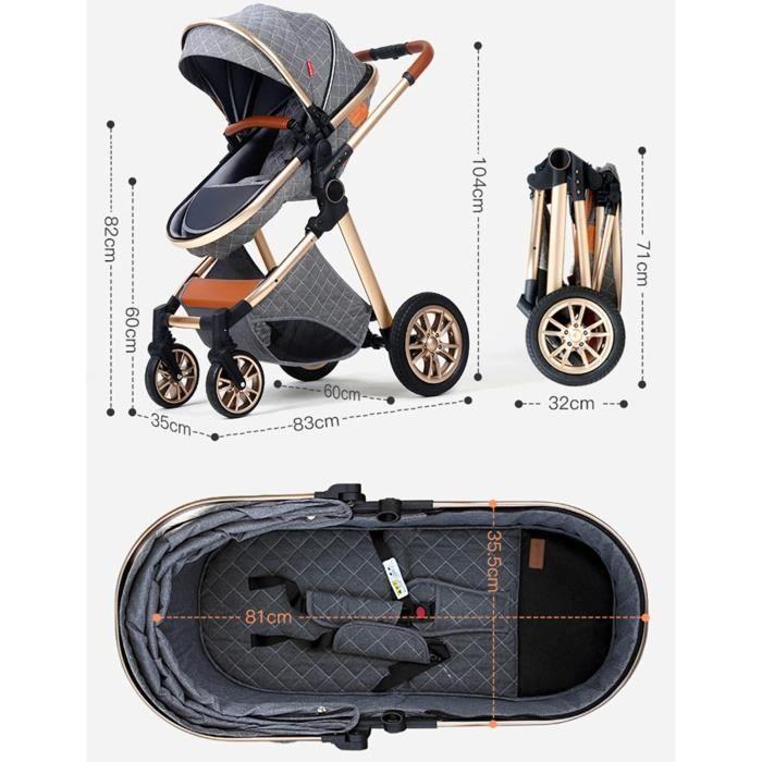 3-in-1 Baby Stroller Combined Car Seat Bassinet High Reversible Adjustable Trio Yoyo Handle Wheels Puncture-proof High Quality