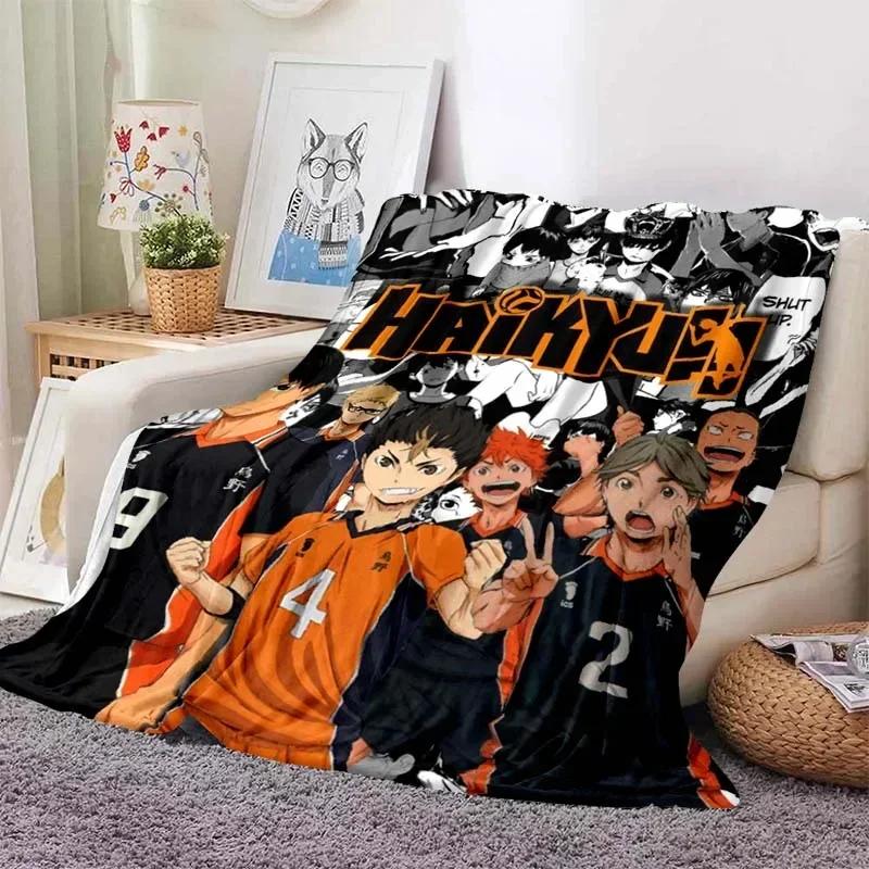 Volleyball Anime Plaid Haikyuu Decken Korallen Fleece Plüsch Dekoration Miya Atsumu Manga Weiche Überwurfdecken für Bett Reise Quilt