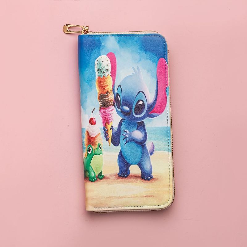 

New pu wallet long cartoon image cute change bag simple and practical card bag with zipper high value 19.5*10.5*2