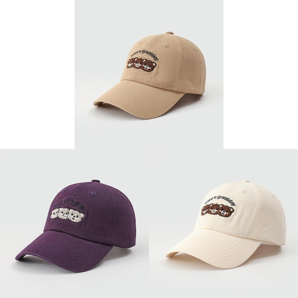 New Cartoon Bear Embroidered Baseball Cap With Sun Protection For Spring And Summer Wear