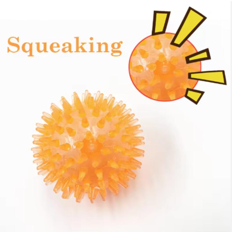 Pet Toy Ball for Cats And Dogs - Sounding Tooth Cleaning Chew Ball Training Teeth Accessories Thornless Chewing Toy for Puppy