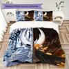 Juego de Ropa de Cama con Patrón de Hollow Knight Funda Nórdica Funda de Almohada Decoración del Hogar Regalo de Cumpleaños (1 * funda de edredón + 2 * fundas de almohada sin relleno)42