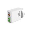 200W Multi-Port Charger with QC3.0 & PD Fast Charging, 3 USB + 2 PD Ports, EU/UK Plug, 5V/4A