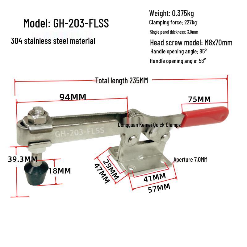 Quick Clamp GH201: Stainless Steel 201A Pliers, 201B Collet, 201C Fixture, 225D Toggle Clamp