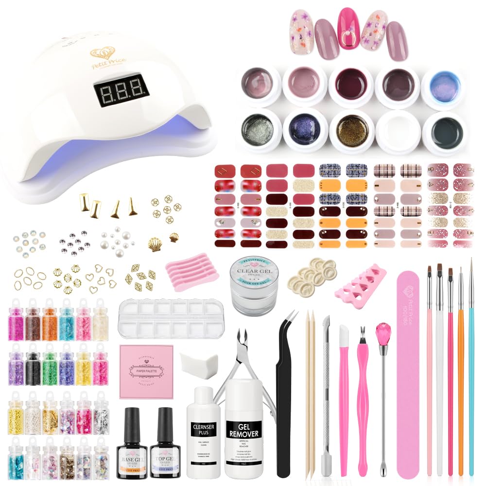 

Petit Price Official Super Special Gel Nail Gel Nail Kit Starter Kit Self Nail [Nuance] 295 предметов (Нюанс цвета)
