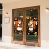 Pegatinas de Ventana Zorro de Primavera Zorro de Dibujos Animados Flores Mariposas Pegatina de Cristal Extraíble Animales Lindos Pegatinas de Ventana para Decoración de Hogar Oficina Tienda
