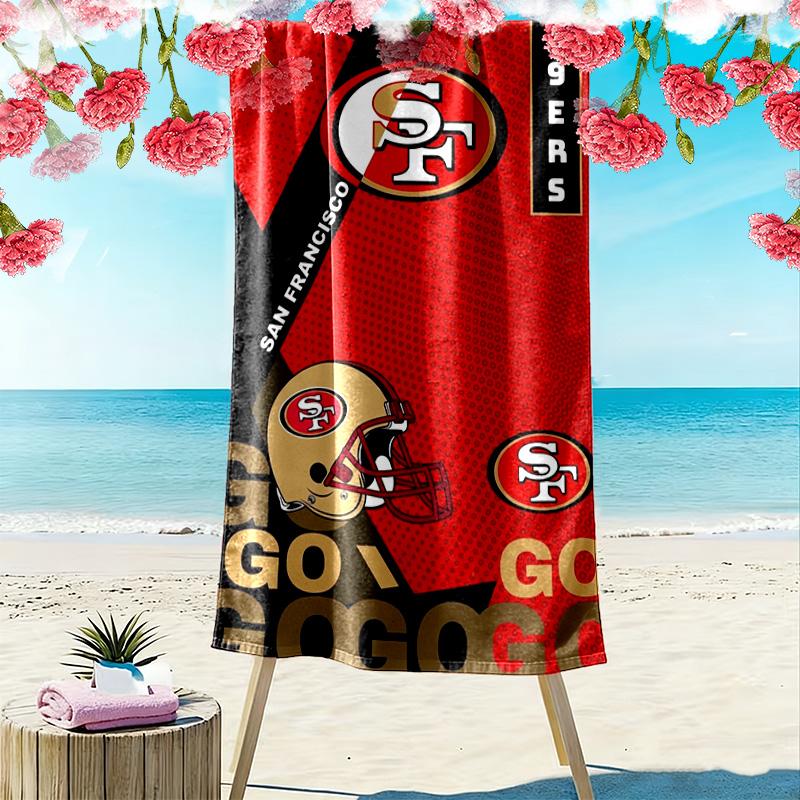 Telo da Spiaggia Stampa San Francisco 49ers, Grande Morbido Asciugatura Rapida per Spiaggia Campeggio Nuoto