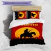 3pcs Custom Name Red Dead Redemption Bedding Set Duvet Cover Closure Includes 1 Duvet Cover & 2 Pillowcases for All Seasons Bedroom Decor