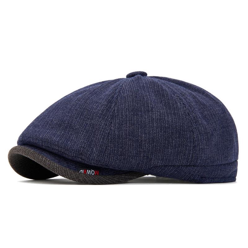 Autumn/Winter Wool Newsboy Cap: Unisex Warm Beret, British Retro Flat Cap, Men's Octagonal Duckbill Cap