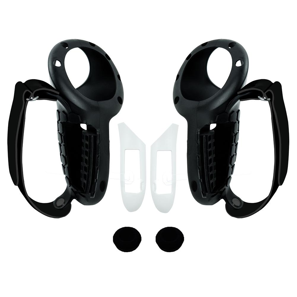 

Silicone Removable Battery Controller Case Kit Battery Cover Controller Grips Case Set with Wrist Knuckle Strap for Meta Quest 3