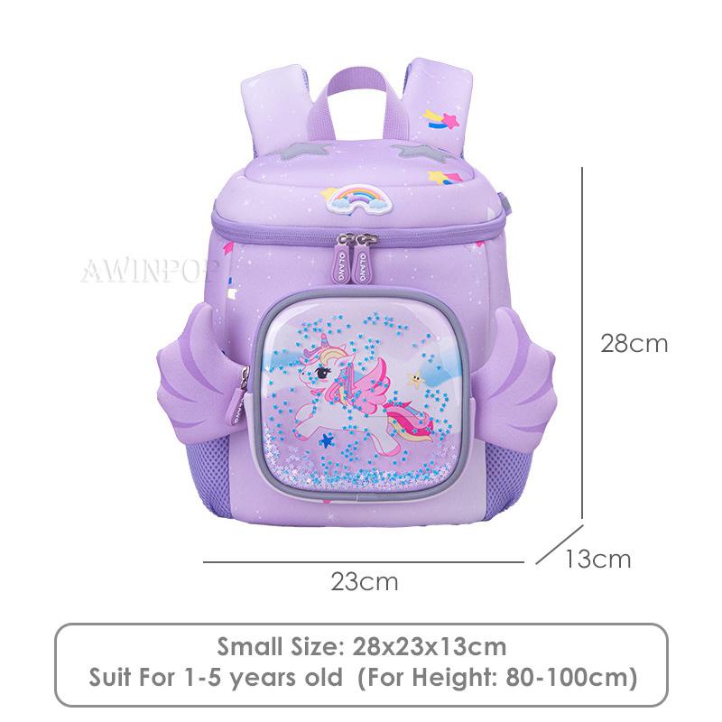 Girls' Pink UnicornSchool Backpacks for Kindergarten Children Kids School Bags Students Pack