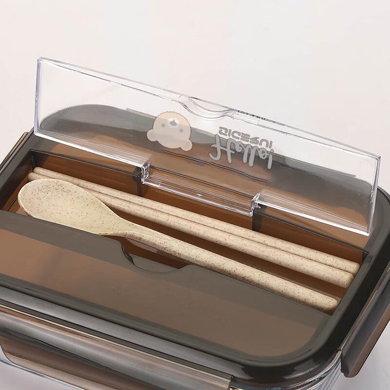 Sigere Heat-Resistant Glass Food Container with Cutlery