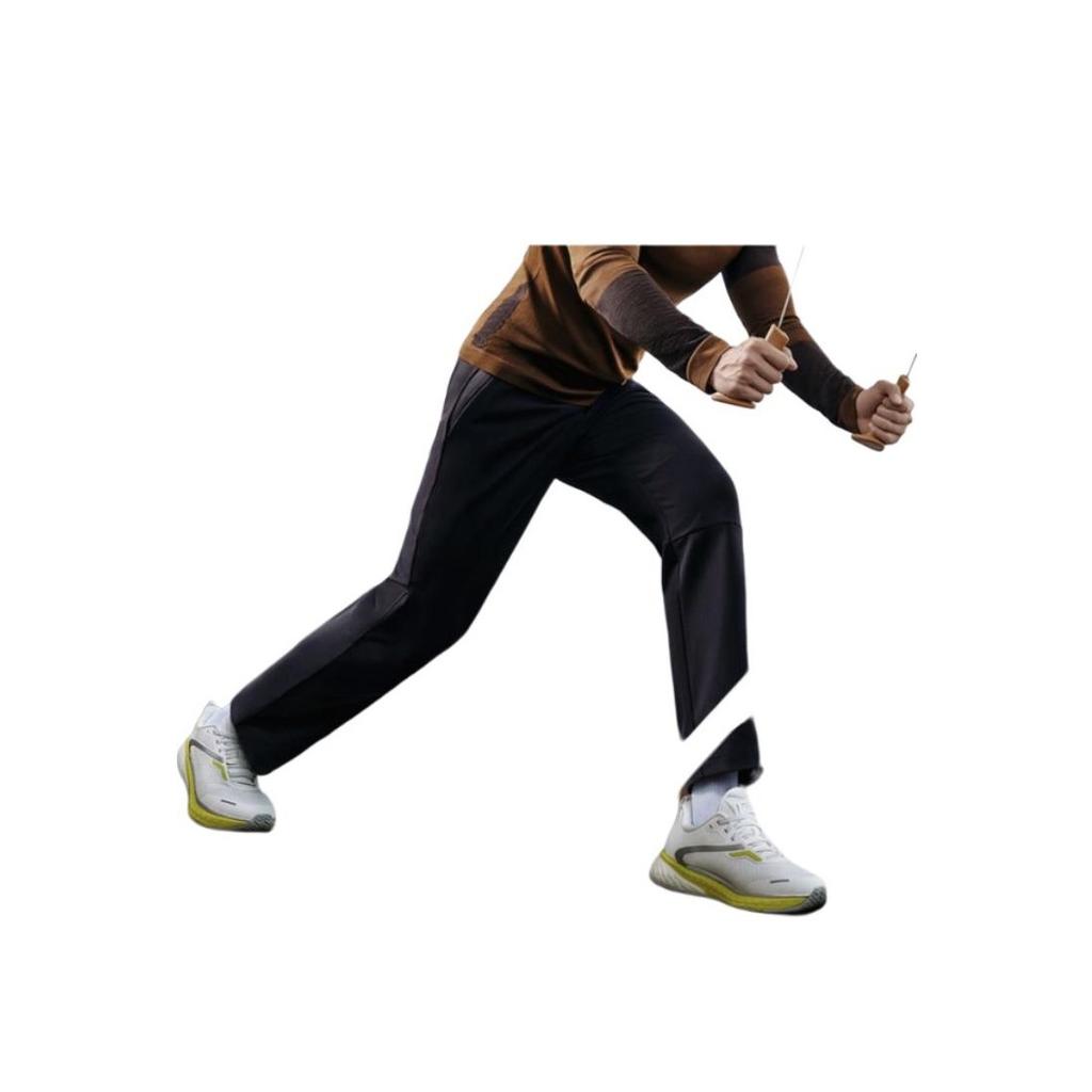 FILA Solid Color Straight Leg Fitness Woven Knitted Sports Pants Men bottoms Deep-Black A11M411804F-BK