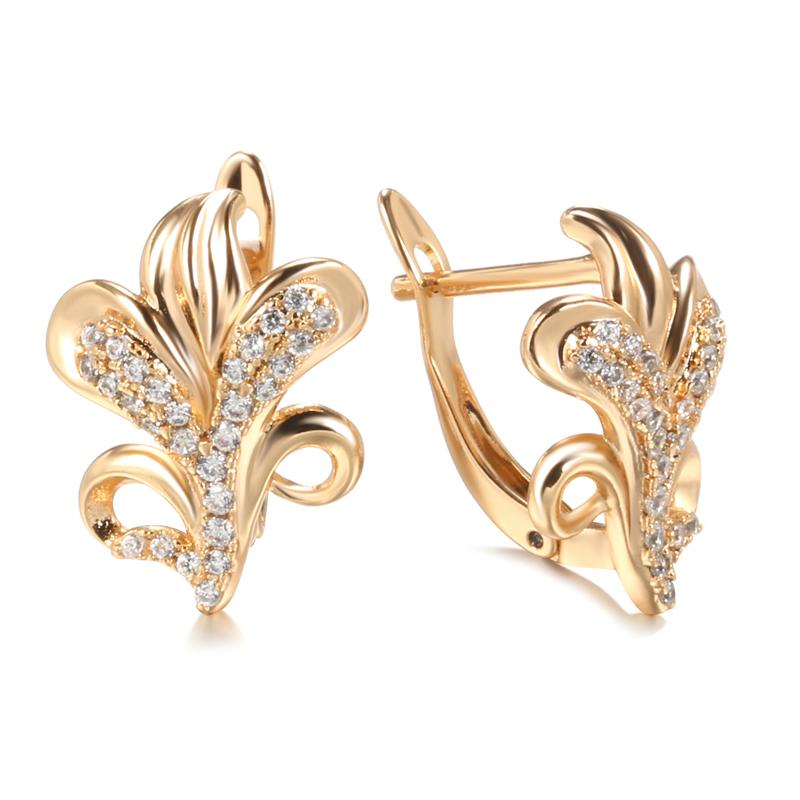 

Серьги-подвески с натуральным цирконом для женщин, модные, цвета розового золота, романтические серьги с кристаллами в виде цветов, повседневные украшения