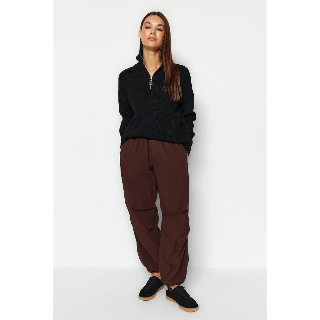 Anthracite Soft Textured Zippered Knitwear Sweater Twoaw20xs0009