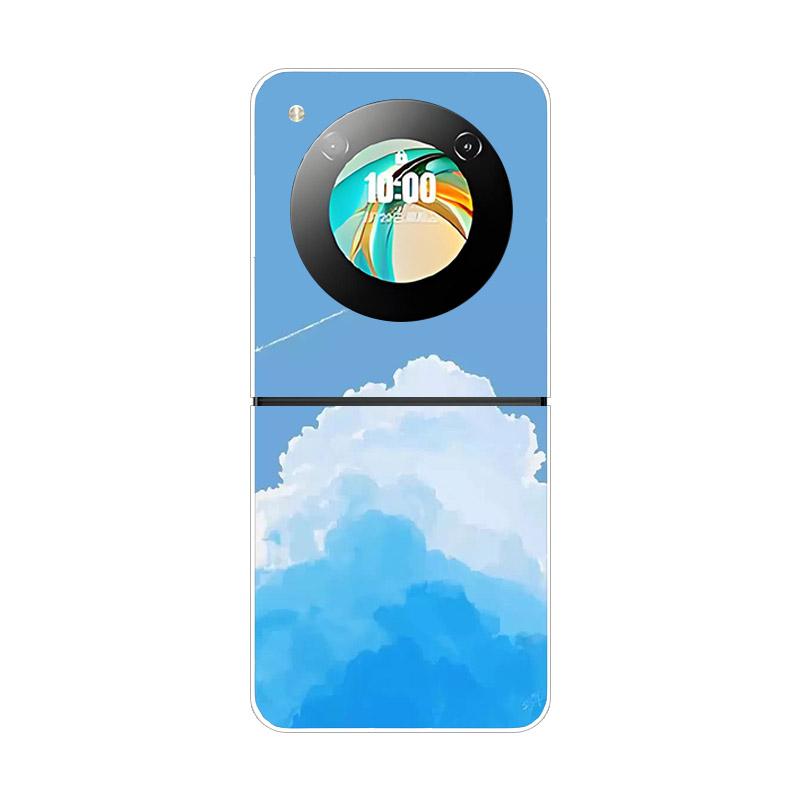 Etui na ZTE Nubia Flip NX724J Modne Malowane Przezroczyste Twarde PC Składane Na ZTE Libero Flip 5G A304ZT Przezroczyste Etui na Telefon Funda
