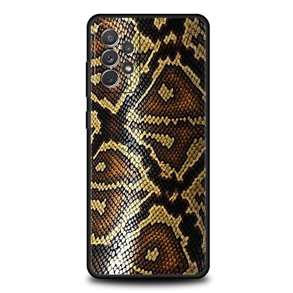 Pretty Luxury Snake Skin Phone Case for Samsung A51 A71 A21S A12 A15 A25 A31 A41 A52 A32 A23 A33 A53 A73 A03S A05S A13 5G Cover