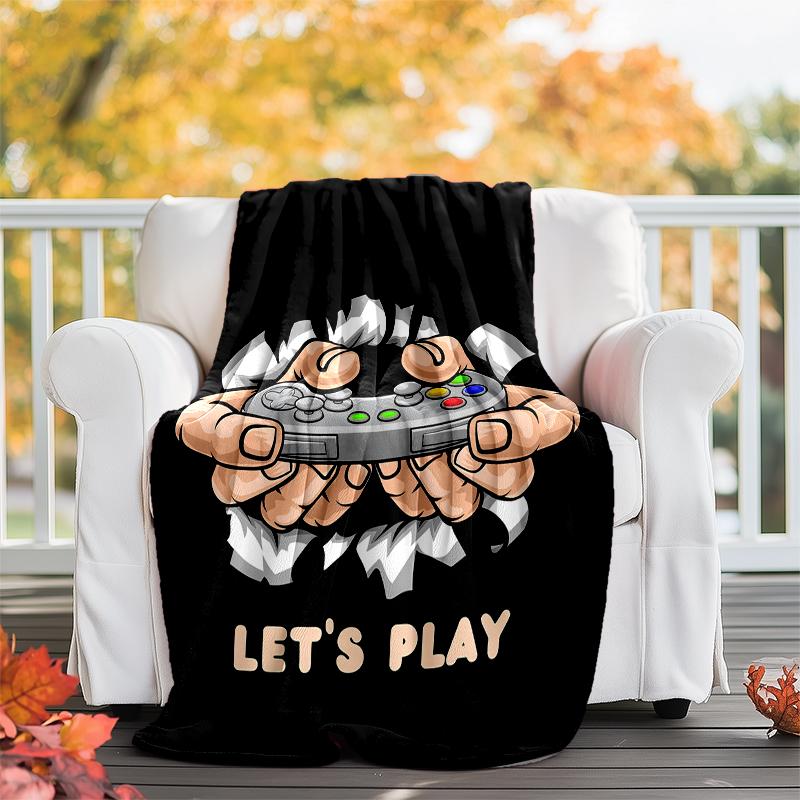 Game Controller Theme Printed Blanket - Perfect for Couch, Bed, Travel & Outdoor Use | Machine Washable, Cozy & Durable.