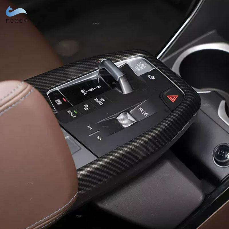 For BMW X1 iX1 U10 U11  2024 ABS Carbon Fiber Texture Car Styling Interior Center Console Gear Shift Panel Frame Cover Trim