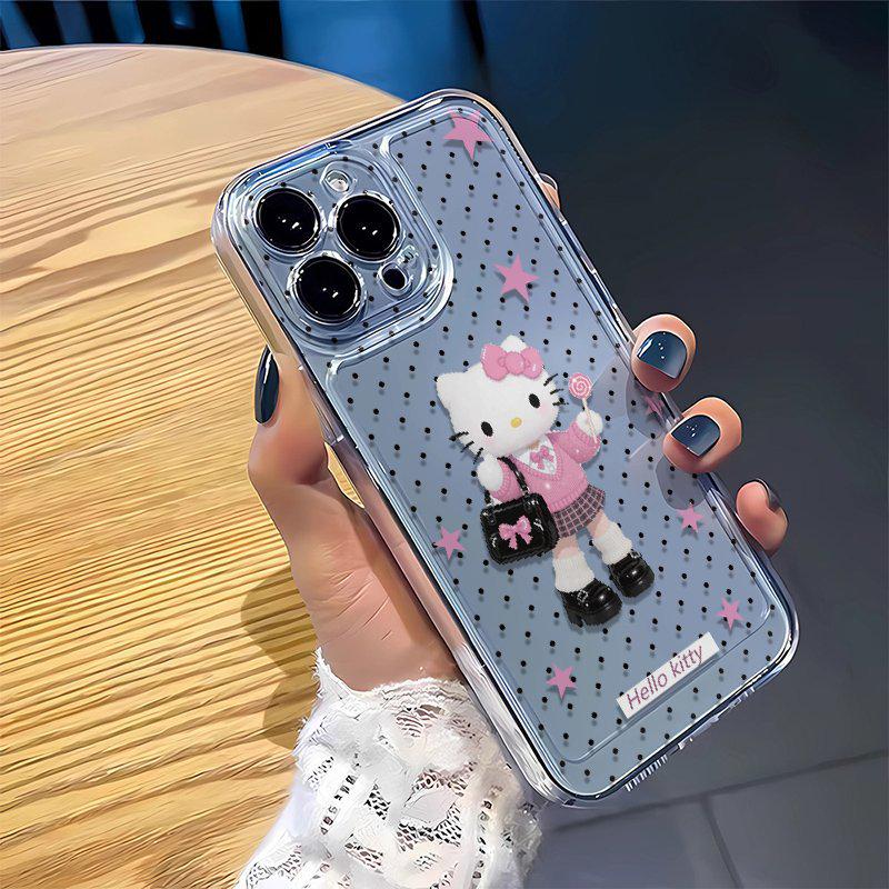

Милый кейс-кошелек KATI для Apple 17Pro, 16Promax, 15, 14, 13, 12, 11 - Прозрачный космический чехол 12MINI