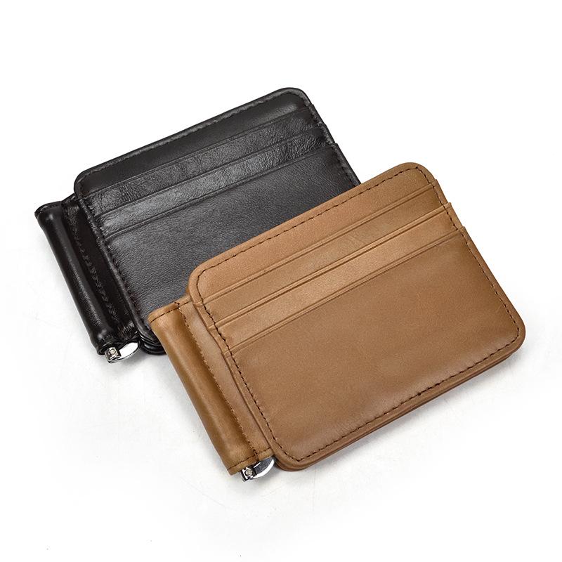 Men's RFID Blocking Genuine Leather Card Holder & Wallet - Crazy Horse Leather, Retro Style, Anti-Magnetic Cowhide 1003
