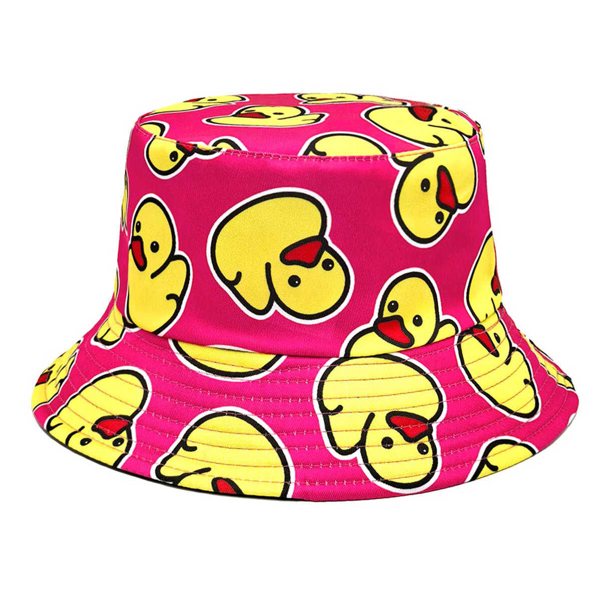 Zealous Sole Women's Duck Print Panama Summer Sunscreen Sun Hat Men Suitable For Daily Wear Bucket Hats Travel Fashion Decorate Fisherman Hats 56-58Cm