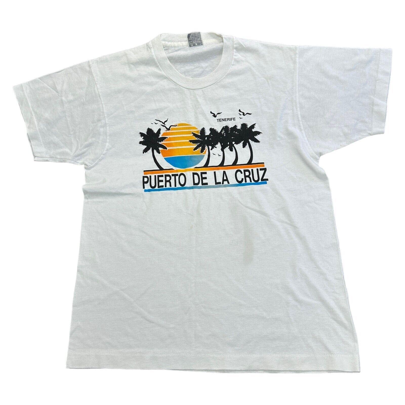 Vintage Single Stitch T-Shirt Mens Womens Tees Top Graphic Print Tenerife Short Sleeve Mens 4XL