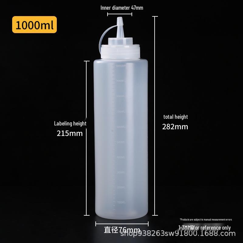 Pointed Tip Squeeze Bottle for Ketchup, Salad Dressing, or Condiments 1000ml