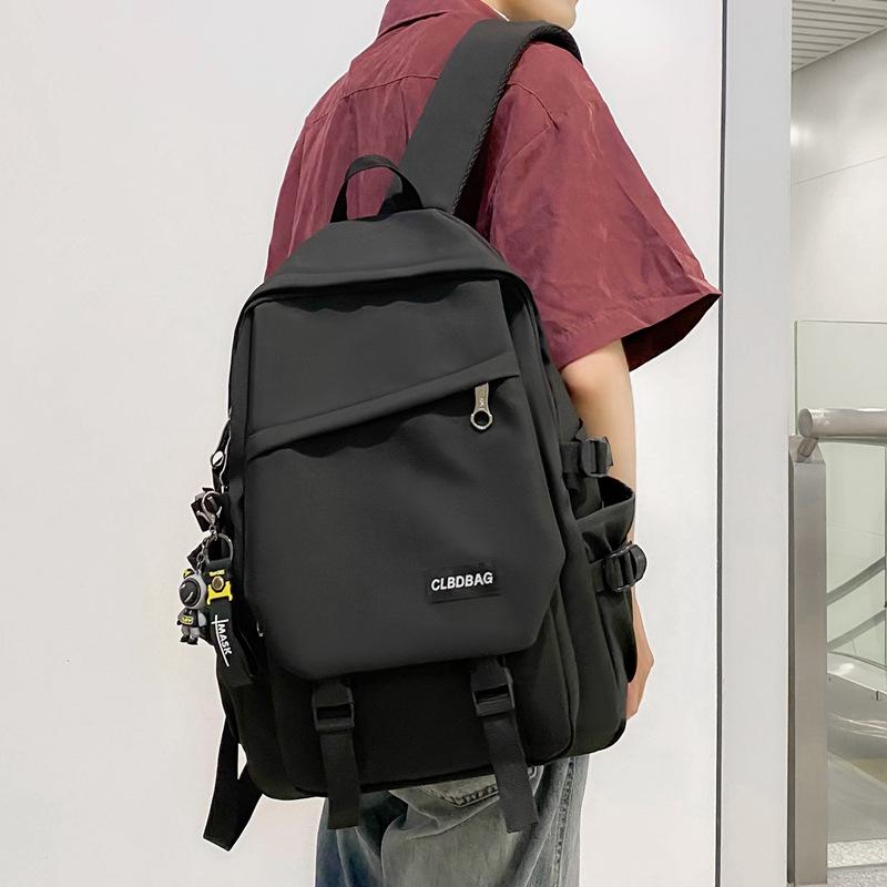 

Simple trendy backpack, new foreign style solid color, large-capacity student three-piece set, junior and high school student schoolbag One size