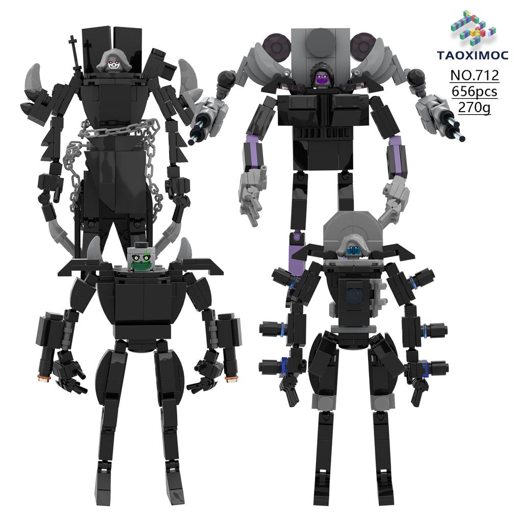Skibidi Toilet Titan TV Man Speakerman Horror Game Bosses Camara Building Block Cartoon Doll Model Kids Birthday Halloween Gift