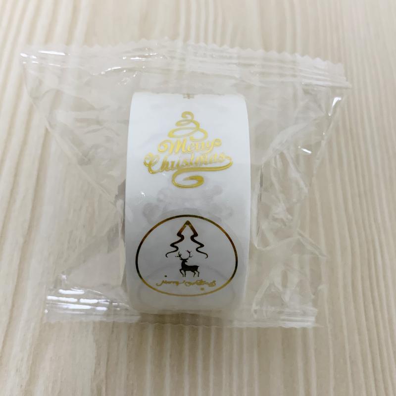 500Pcs Party Christmas Gift Wrapping Label Scrapbook Cute Stationery Decals Round Transparent Christmas Snowman Stickers