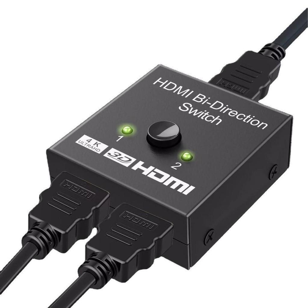 4K HDMI Switcher: 2-In/1-Out Audio-Video Bi-Directional Splitter