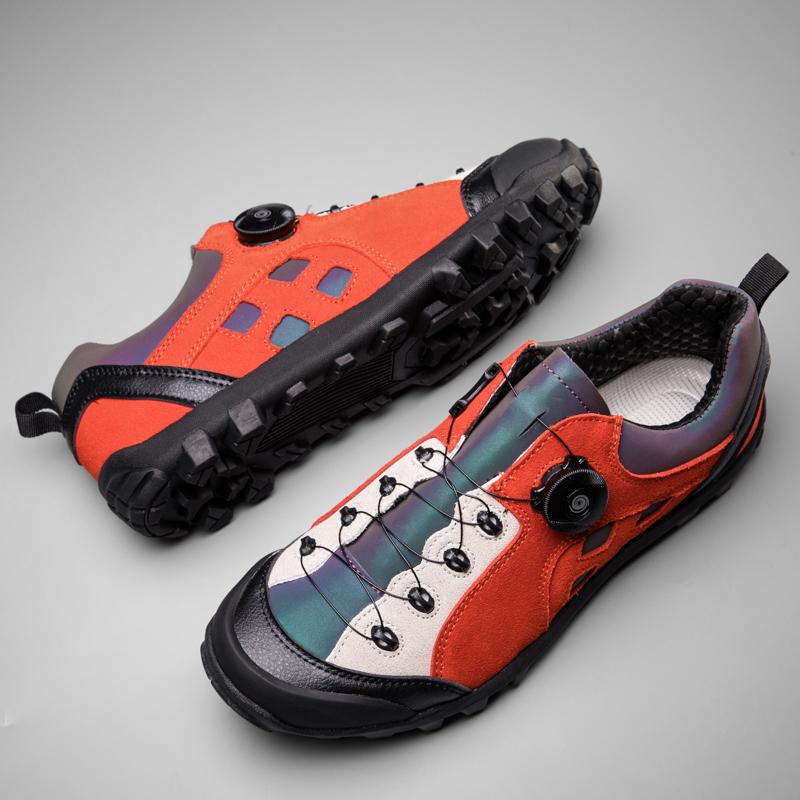 2025 New Men's Hiking Shoes Non-slip High-Quality Leather Outdoor Sneakers for Male Rotary Adjusting Clasp Men Trekking Shoes