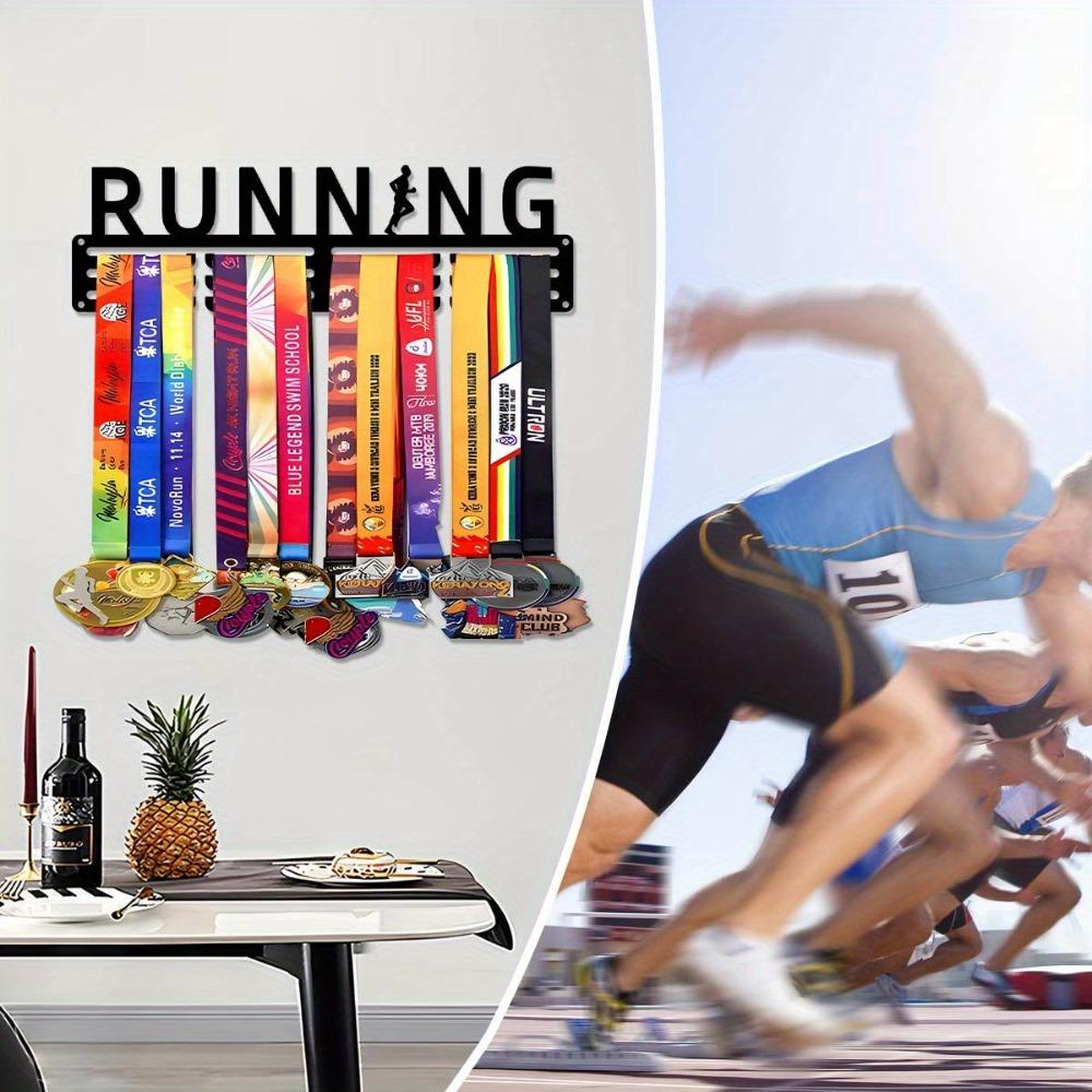 1pc Metal Medal Holder for Runners, Wall Mount Display for Medals and Hats, 11.81 Inch Iron Decor for Living Room Bedroom Porch, Gift for Athletes
