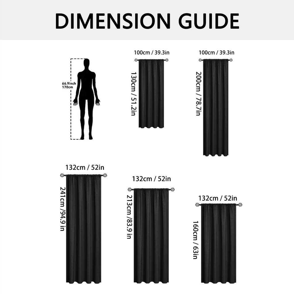 1 Stück 100% Verdunkelungsvorhang mit Stangendurchzug, Vorhänge für Wohnzimmer, Schlafzimmer, Küche, Fenstervorhang, Dekorationen im Wohnzimmer