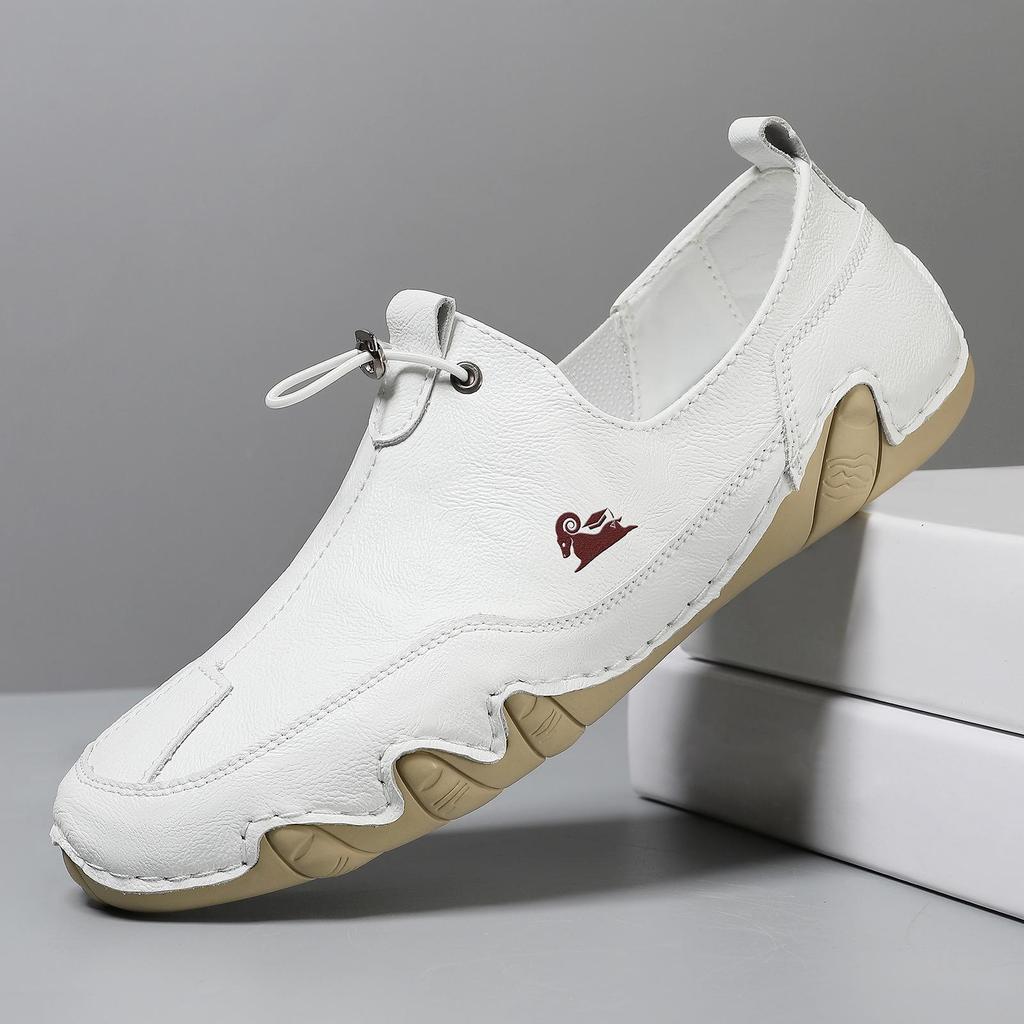 Cross-Border Octopus Plus Size Men's Genuine Leather Low-Top Casual Bean Shoes
