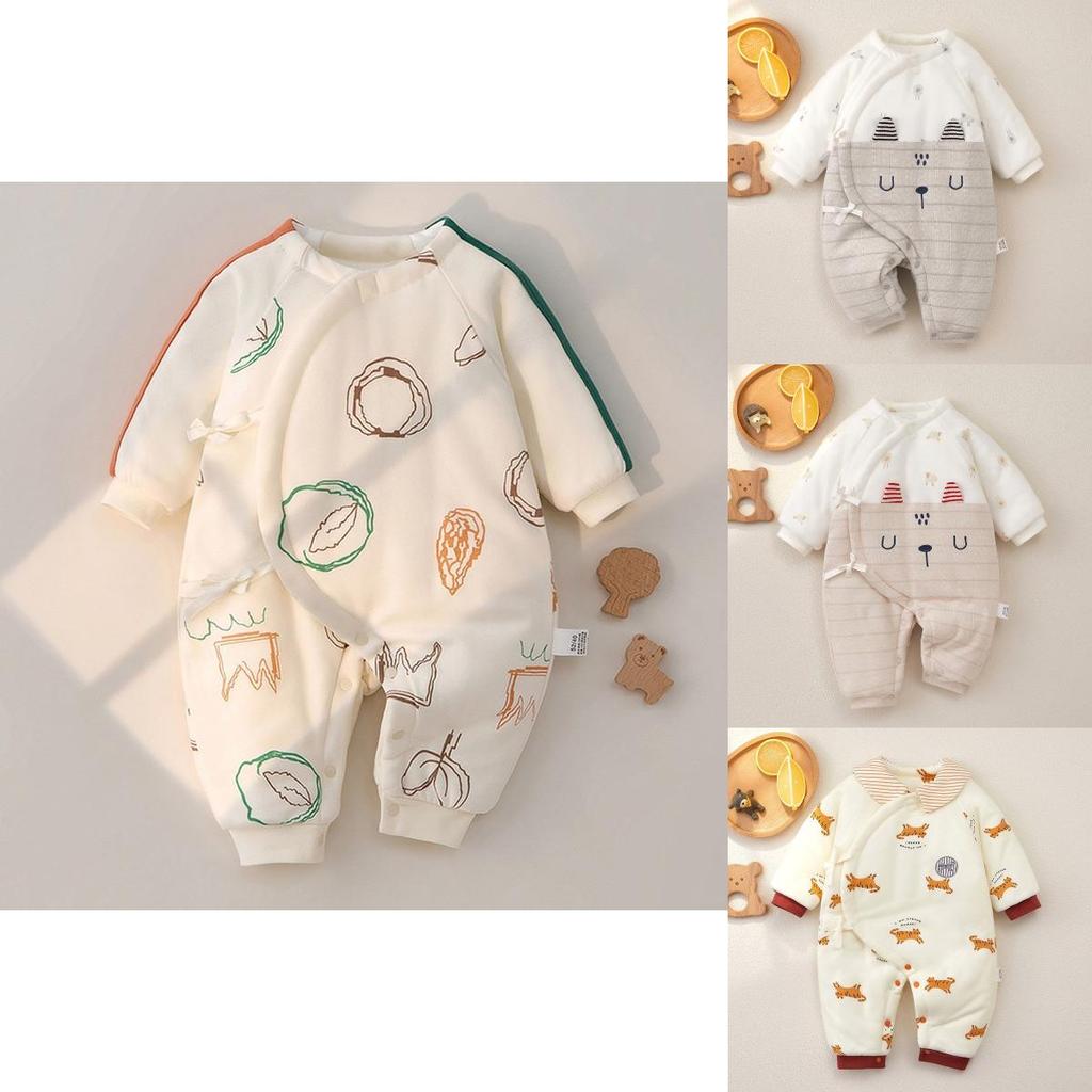 Baby Boy Girl Winter Thick Cotton Hanbok With Slipon Closure For Newborns