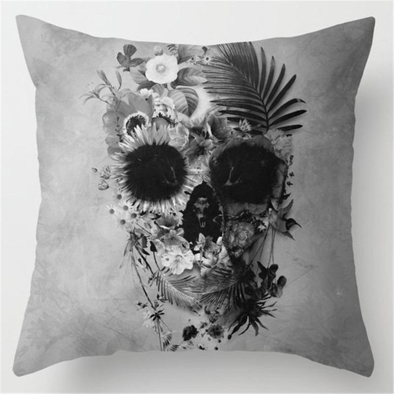 Față de pernă în talie pentru scaun de birou, în stil punk, cu craniu, pentru decorarea casei, față de pernă pentru canapea