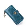 Portafoglio da Donna Pochette Vintage Pelle di Alta Qualità Portafoglio Lungo da Donna Retro Portamonete con Cerniera Cinturino Portamonete