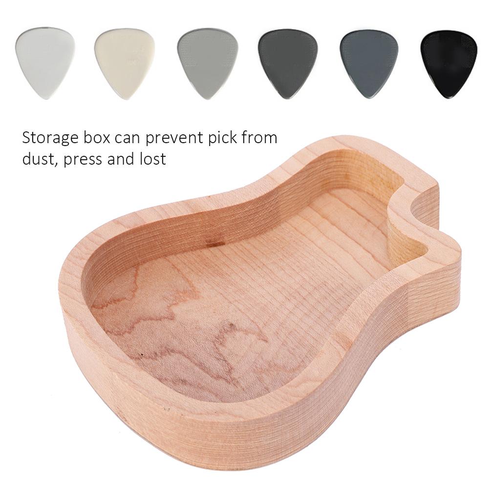 Gitarrenplektrumbox Ahorn Holz Aufbewahrungskoffer Zarte Gitarre Musikinstrument Zubehör