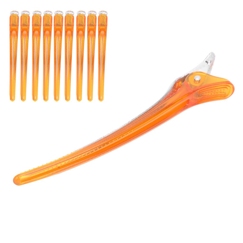 10pcs Salon NonSlip Styling Sectioning Clip Portable Duckbill Hair Clip Hairdressing Tool(Orange )