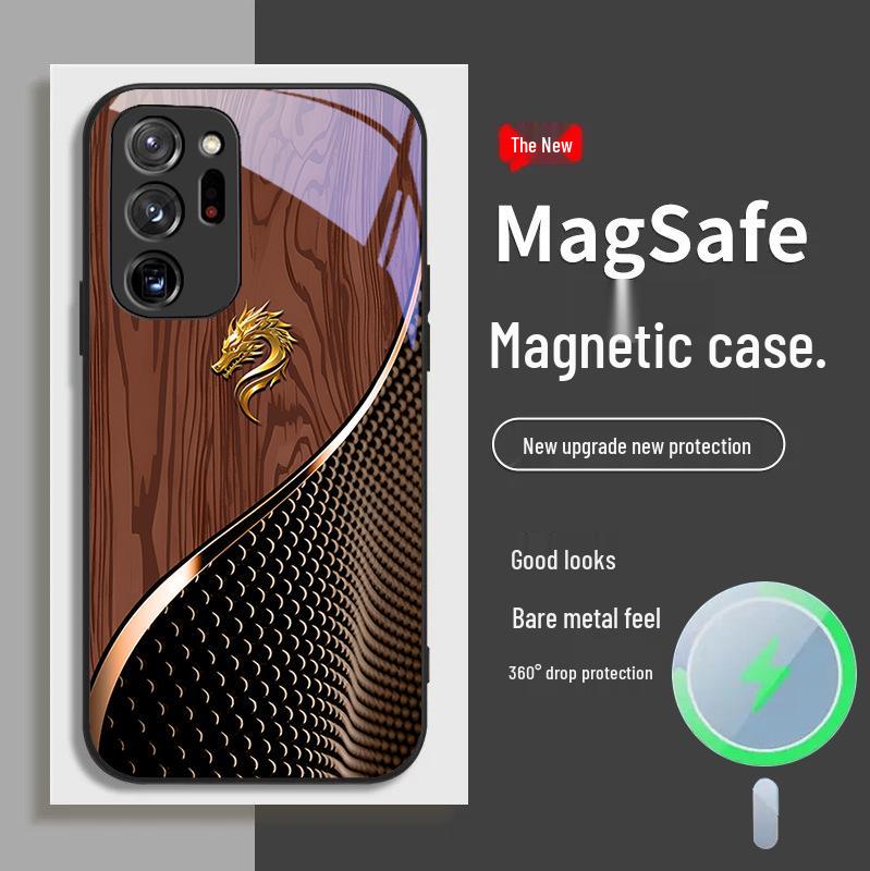 Samsung S11 S21 S23 S20 FE Case - National Trend Dragon Wood Grain, Magnetic Absorption, Fast Selling