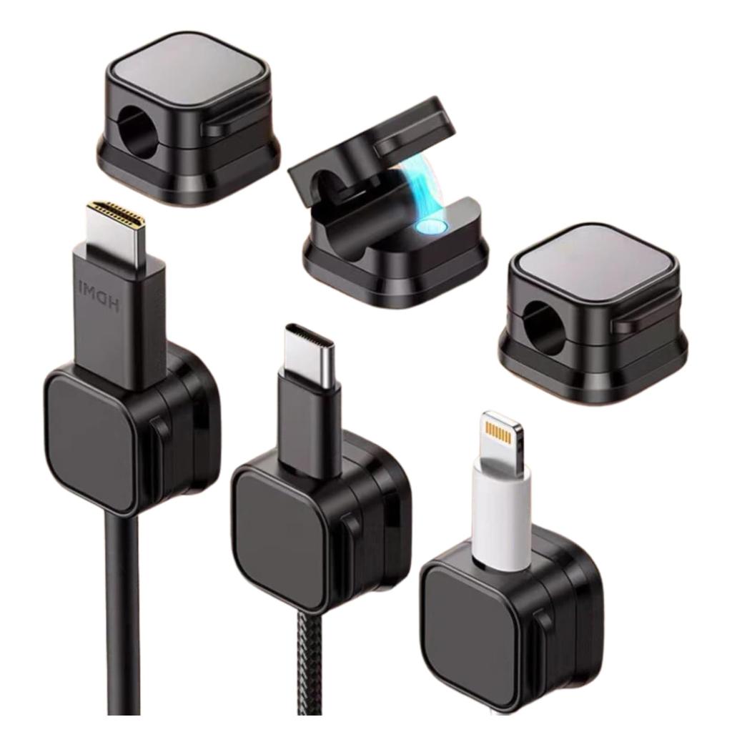 DIZLAS Magnetic Cable Holder, Cable Clip, USB Cord, Wire Management, Storage, Desktop, Desk, Convenient Item (Black)