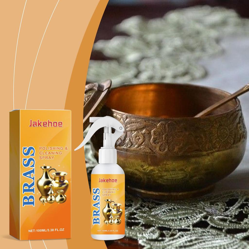 Jakehoe Brass Polishing Cleaning Spray Tarnish Removing Polishing Brightening Gentle Maintenance Brass Care Spray