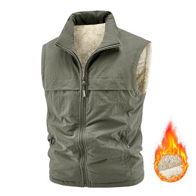 Automne et Hiver Manteau en Polaire d'Agneau Peluche pour Homme Débardeur Chaud Sans Manches Ample