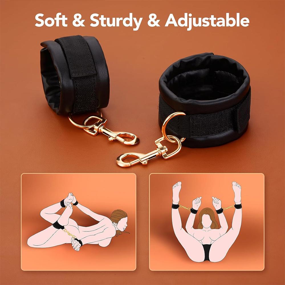 Obedience Slave Sex Bondage Strap Wrist Thigh Cuffs  Restraints Open Anal Sex Toys Women Blindfold Couples SM Games