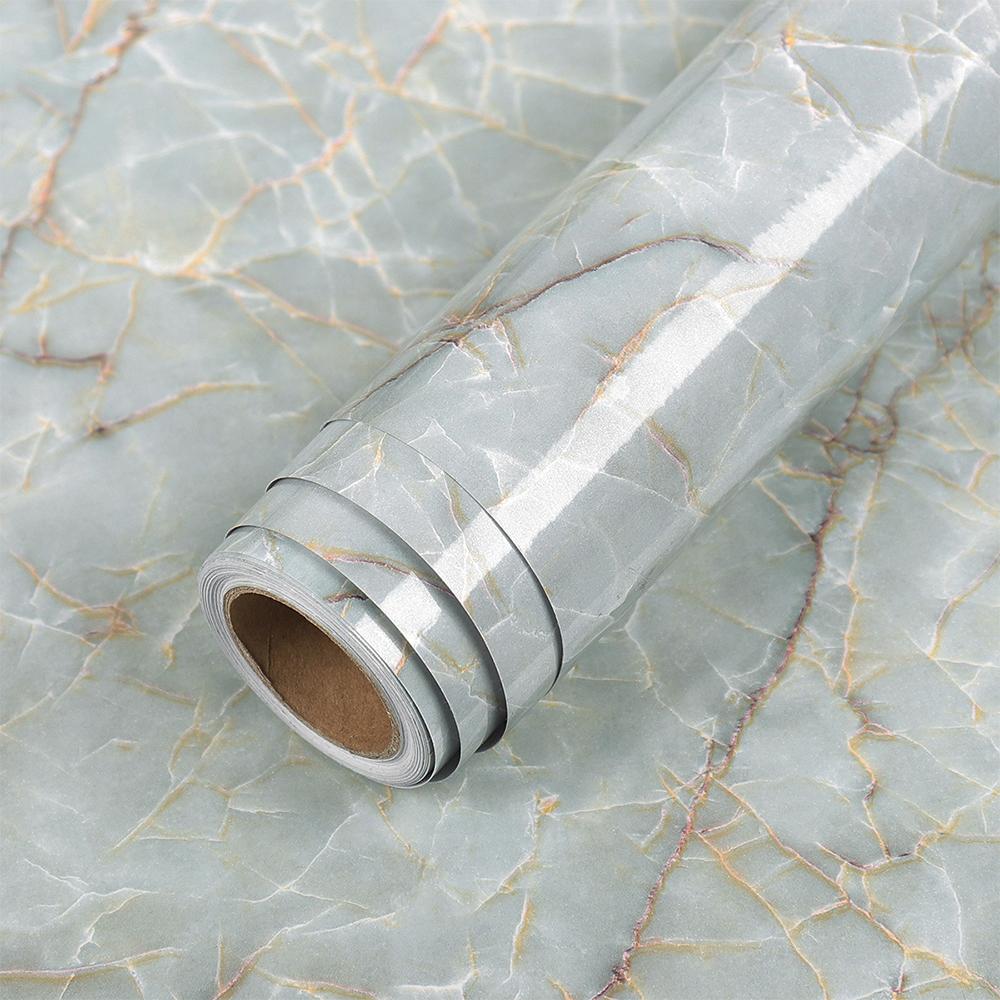 Marble Kitchen Oil-Proof Film Stove Waterproof Moisture-Proof Self-Adhesive Wallpaper Countertop Cabinet Renovation Tile Sticker