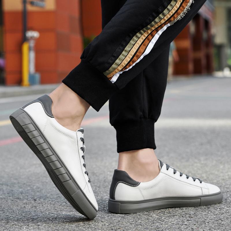 Fashion Classic Running Shoes Male Footwear Genuine Leather Skate Shoes Stylish High Quality Men Sneakers Lace-Up Male Comfortable Flats