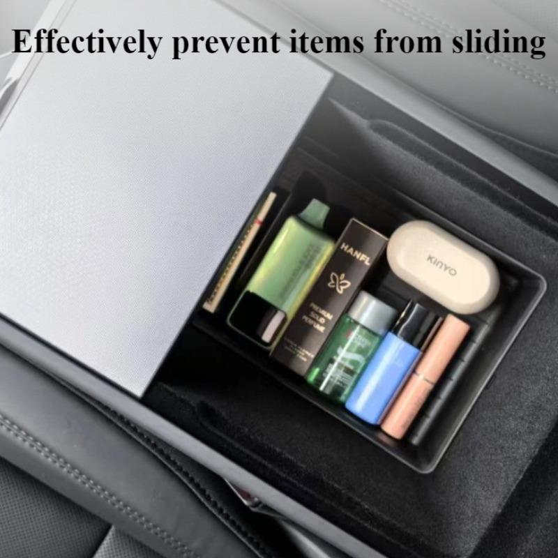 For Tesla Model Y Juniper 2025 TPE Waterproof Central Control Storage Box Armrest Under Stowing Tidying Organize Car Accessories